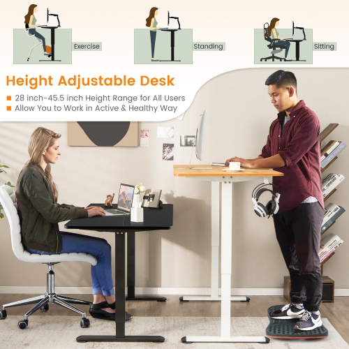 Gymax Electric Standing Desk Adjustable Stand up Computer Desk Anti-collision