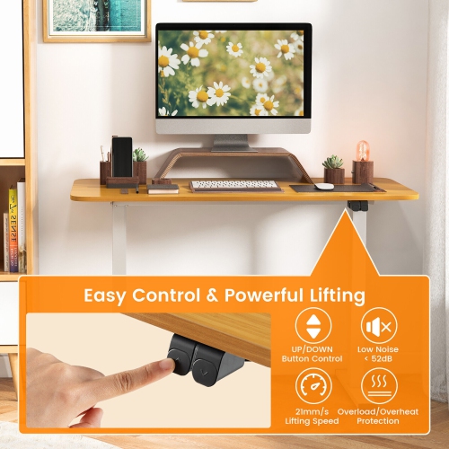 Gymax Electric Standing Desk Adjustable Stand up Computer Desk Anti-collision