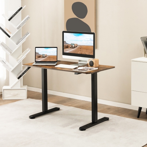 Gymax Electric Standing Desk Adjustable Stand up Computer Desk Anti-collision