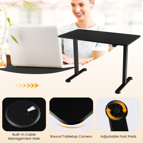 Gymax Electric Standing Desk Adjustable Stand up Computer Desk Anti-collision