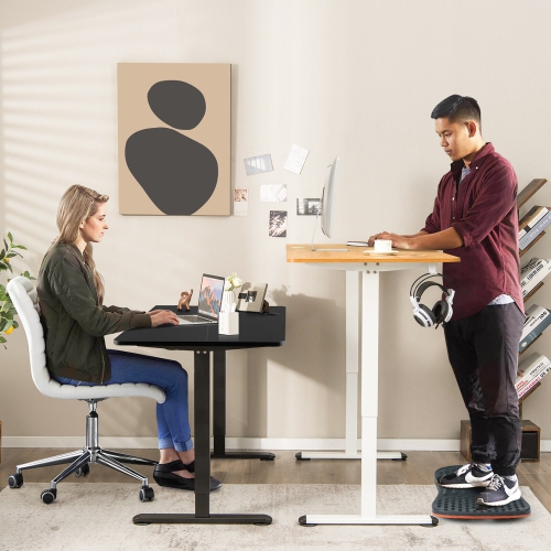 Gymax Electric Standing Desk Adjustable Stand up Computer Desk Anti-collision