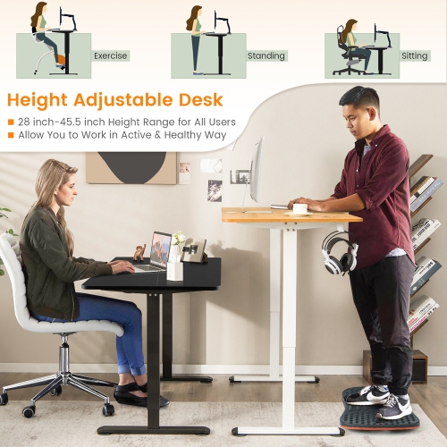 Gymax Electric Standing Desk Adjustable Stand up Computer Desk Anti-collision