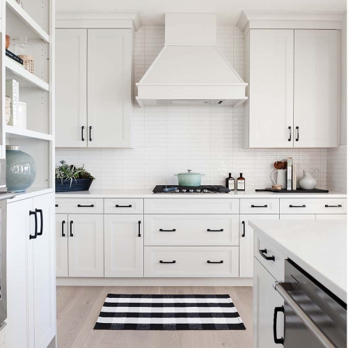 B&B Buffalo Plaid Runner Rug, Washable, Black and White Checkered Rug, Buffalo Plaid Outdoor Rug, Front Porch Rugs, Black and White Outdoor Rug