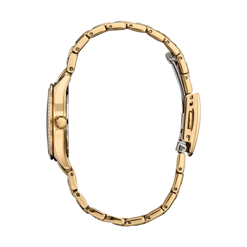 Citizen Ladies Crystal Eco-Drive Watch 30mm Gold-Tone Stainless Steel Case and Bracelet with Champagne Dial