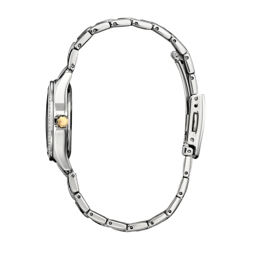 Citizen Ladies Crystal Eco-Drive Watch 30mm Two-Tone Stainless Steel Case and Bracelet with Silver-Tone Dial