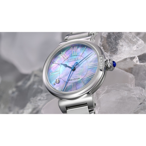 Citizen Ladies Citizen L Mae Eco-Drive Watch 29.5mm Silver-Tone Stainless Steel Case and Bracelet with Light Blue Dial