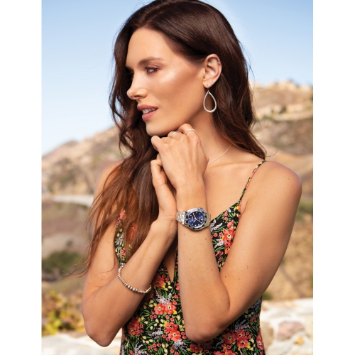 Montre pour femmes Carson Eco-Drive 35 mm de Citizen avec boîtier et bracelet en inox argenté avec cadran bleu