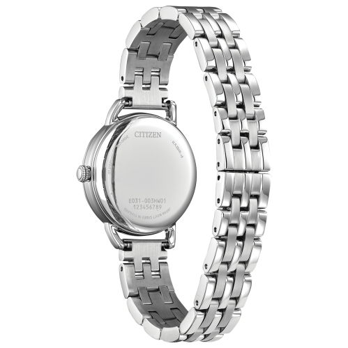 Citizen Ladies Classic Coin Edge Eco-Drive Watch 29mm Silver-Tone Stainless Steel Case and Bracelet with Silver-Tone Dial