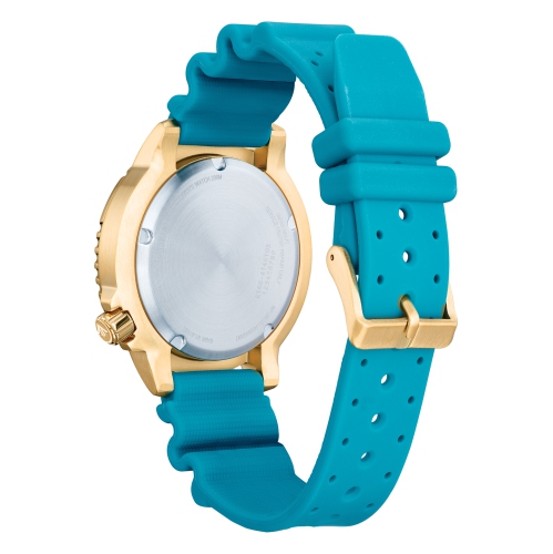 Citizen Unisex Promaster Dive Eco-Drive Watch 44mm Gold-Tone Stainless Steel Case Blue Polyurethane Strap with Blue Dial