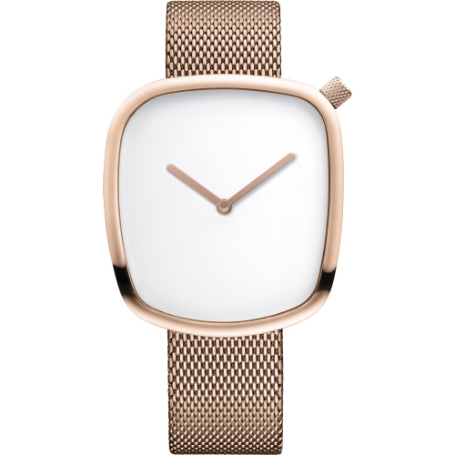 BERING  Men's Pebble Stainless Steel Watch In Rose /rose In Gold