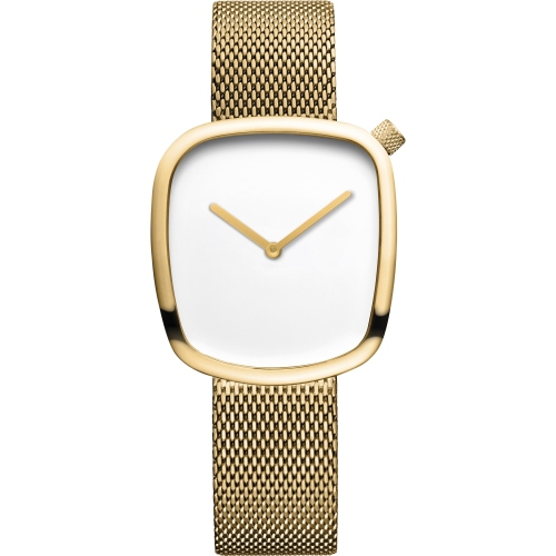 BERING  Ladies Pebble Stainless Steel Watch In Gold/ Gold In Yellow