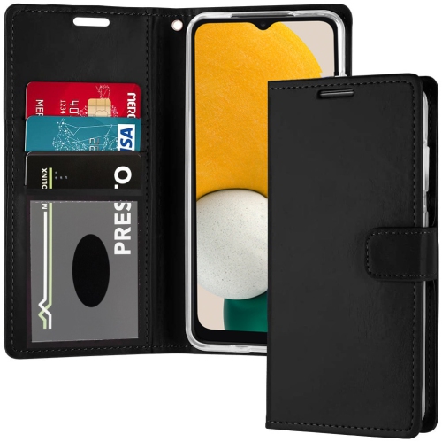 XCRS Folio Magnetic Wallet Cover, PU Leather Pouch with Card Slot and Stand Case for Samsung Galaxy A14 5G 2023