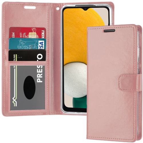 XCRS Folio Magnetic Wallet Cover, PU Leather Pouch with Card Slot and Stand Case for Samsung Galaxy A14 5G 2023