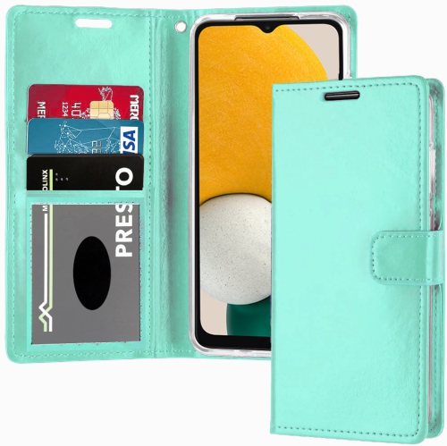 XCRS Folio Magnetic Wallet Cover, PU Leather Pouch with Card Slot and Stand Case for Samsung Galaxy A14 5G 2023