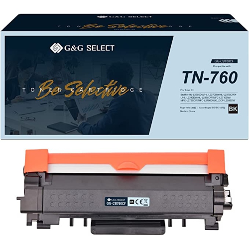 G&G Select Remanufactured Toner Cartridge Replacement for Brother TN760 TN-760 for HL-L2350DW DCP-L2550DW HL-L2395DW HL-L2390DW HL-L2370DW Printer