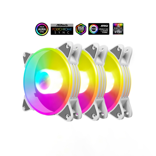 3 Pack PC Case RGB LED Fan, 120mm, ARGB Cooling Fan, Ultra Quiet High Airflow , Addressable RGB Motherboard Sync Computer PC Cooling