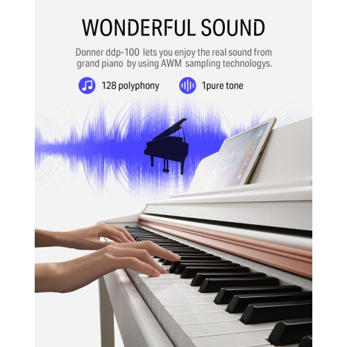 Donner DDP-100 88-Key Weighted Hammer Action Upright Digital Piano for Beginner