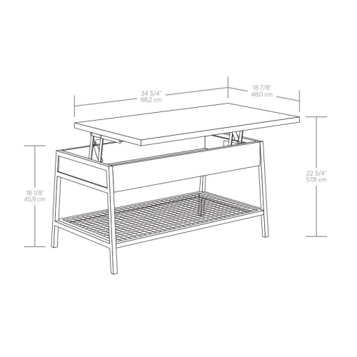 Sauder Market Commons Engineered Wood Lift-Top Coffee Table in Prime Oak