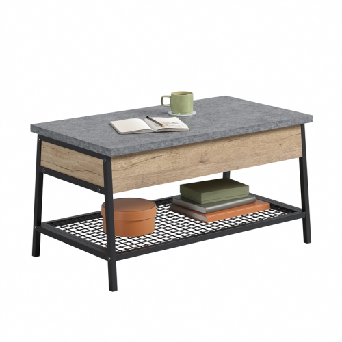 Sauder Market Commons Engineered Wood Lift-Top Coffee Table in Prime Oak