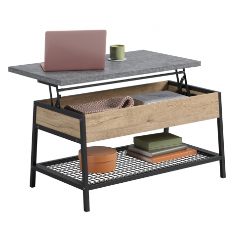 Sauder Market Commons Engineered Wood Lift-Top Coffee Table in Prime Oak