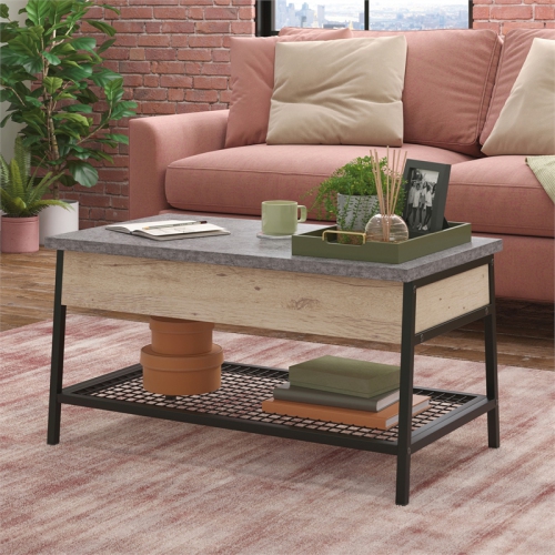 Sauder Market Commons Engineered Wood Lift-Top Coffee Table in Prime Oak