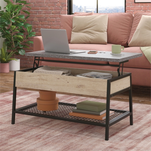 Sauder Market Commons Engineered Wood Lift-Top Coffee Table in Prime Oak