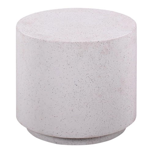 TOV FURNITURE  Terrazzo 17.8"h Light Speckled Concrete Stone Side Table In Gray