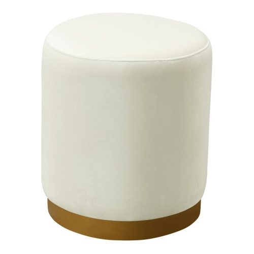 TOV FURNITURE  Opal 18"h Contemporary Velvet Ottoman In Cream/gold