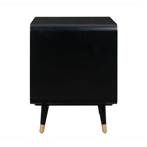 TOV Furniture Christine 24.4"H Mid-Century Wood Nightstand in Black