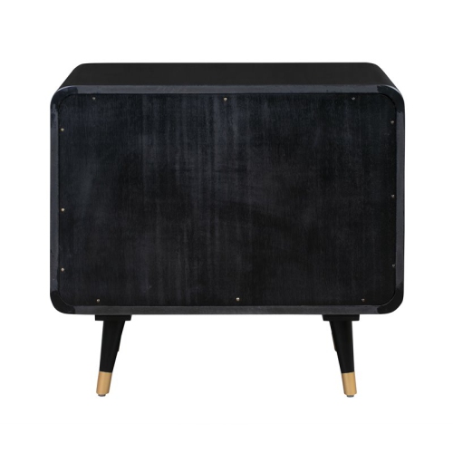 TOV Furniture Christine 24.4"H Mid-Century Wood Nightstand in Black