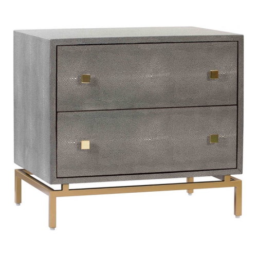 TOV FURNITURE  Pesce 23"h Contemporary Wood Nightstand In Gray/brass