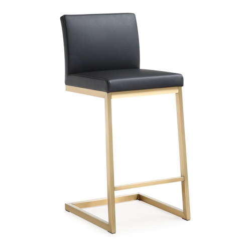 TOV Furniture Parma 26" Steel/Fabric Counter Stools in Black/Gold