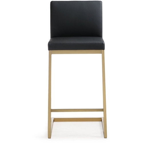 TOV Furniture Parma 26" Steel/Fabric Counter Stools in Black/Gold