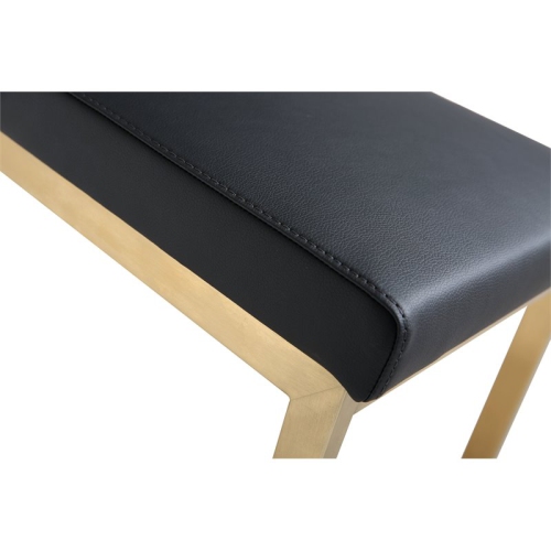 TOV Furniture Parma 26" Steel/Fabric Counter Stools in Black/Gold