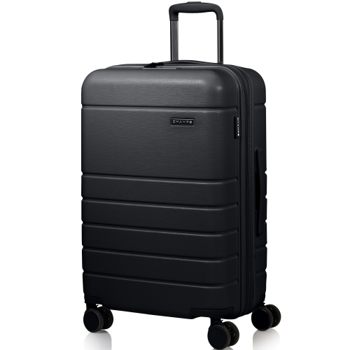 CHAMPS Linen Collection 3-Piece Hardside Luggage Set, Black