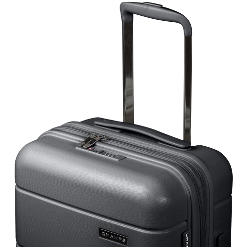 CHAMPS Linen Collection 3-Piece Hardside Luggage Set, Black