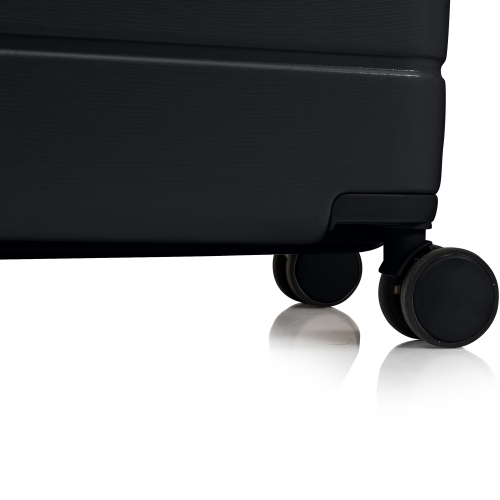 CHAMPS Linen Collection 3-Piece Hardside Luggage Set, Black