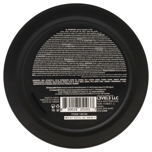 La cire Spider par L3VEL3 pour Homme - La cire 5,07 oz