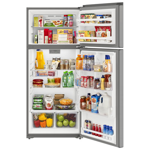 Whirlpool 29" 16.6 Cu. Ft. Top Freezer Refrigerator (WRTX5028PM) - Dolos Steel