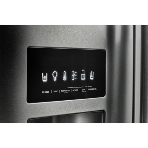 KitchenAid 36" 27 Cu Ft French Door Refrigerator w/ Water & Ice Dispenser (KRFF577KPS) -Stainless Steel