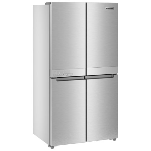 KitchenAid 36" 19.4 Cu. Ft. Counter-Depth French Door Refrigerator (KRQC506MPS) - Metallic Steel