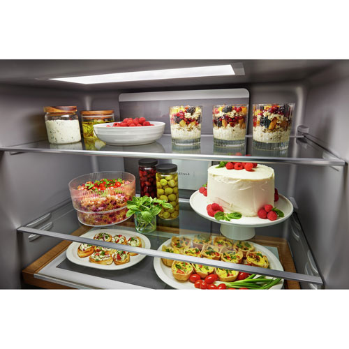 KitchenAid 36" 19.4 Cu. Ft. Counter-Depth French Door Refrigerator (KRQC506MPS) - Metallic Steel