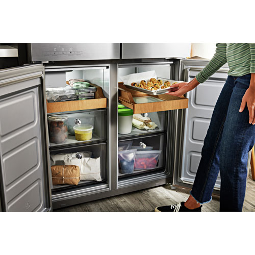 KitchenAid 36" 19.4 Cu. Ft. Counter-Depth French Door Refrigerator (KRQC506MPS) - Metallic Steel