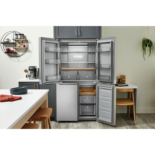 KitchenAid 36" 19.4 Cu. Ft. Counter-Depth French Door Refrigerator (KRQC506MPS) - Metallic Steel