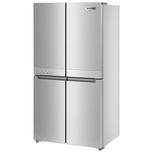 KitchenAid 36" 19.4 Cu. Ft. Counter-Depth French Door Refrigerator (KRQC506MPS) - Metallic Steel