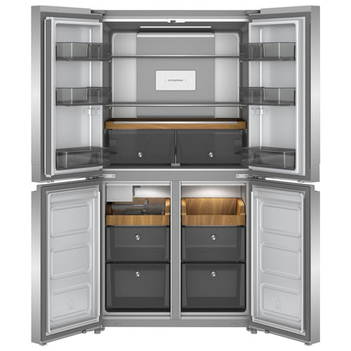 KitchenAid 36" 19.4 Cu. Ft. Counter-Depth French Door Refrigerator (KRQC506MPS) - Metallic Steel