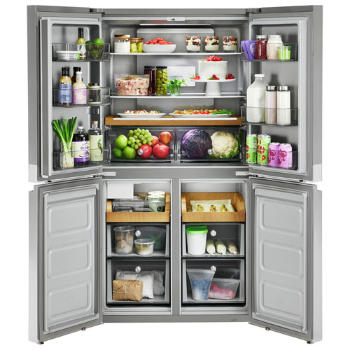 KitchenAid 36" 19.4 Cu. Ft. Counter-Depth French Door Refrigerator (KRQC506MPS) - Metallic Steel