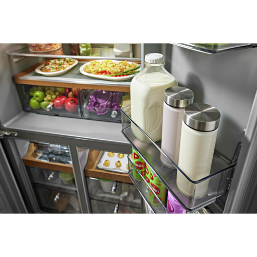 KitchenAid 36" 19.4 Cu. Ft. Counter-Depth French Door Refrigerator (KRQC506MPS) - Metallic Steel