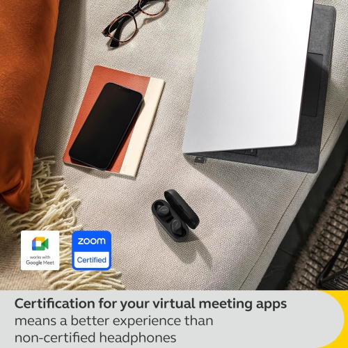 Jabra Evolve2 Buds In-Ear/Ear Bud Noise Cancelling Truly Wireless Bluetooth 5.2 Headsets with Mic