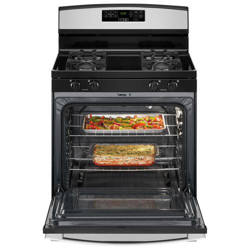 Amana 30" 5.0 Cu. Ft. Self-Clean Freestanding Gas Range (AGR6603SMS) - Stainless Steel